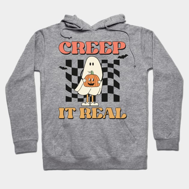 Creep it Real Ghost Halloween Hoodie by UniqueBoutiqueTheArt